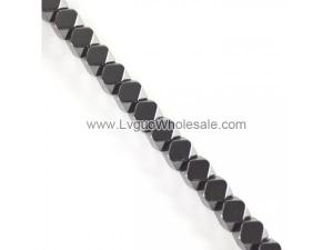 Non magnetic Hematite Beads, Cornerless Cube, different size for choice, black, Grade A, Length:15.7 Inch, Sold By Strand